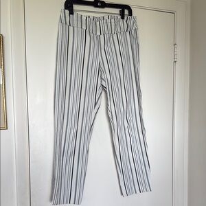 Striped White and Navy Pants